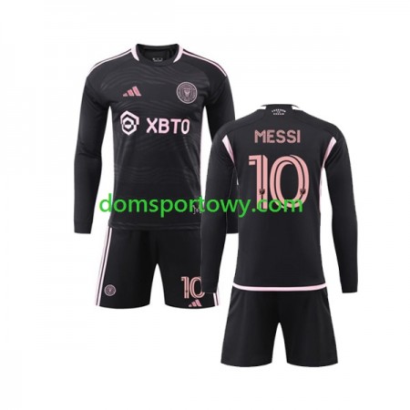 Koszulka Inter Miami Lionel Messi 10 Dziecięcy Wyjazdowe Koszulki Piłkarskie 2023-2024 Długi Rękaw